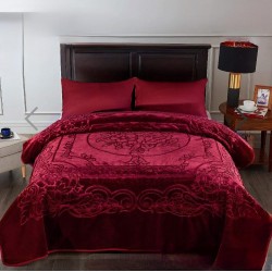 Patura Cocolino dubla si pufoasa perfecta pentru sezonul rece 200 x 230 cm, Bordo, PCDU-003