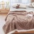 Patura Cocolino cu Blanita, Model Tricotat, Pat 2 Persoane, 200x230 cm, Maro, PCT-012