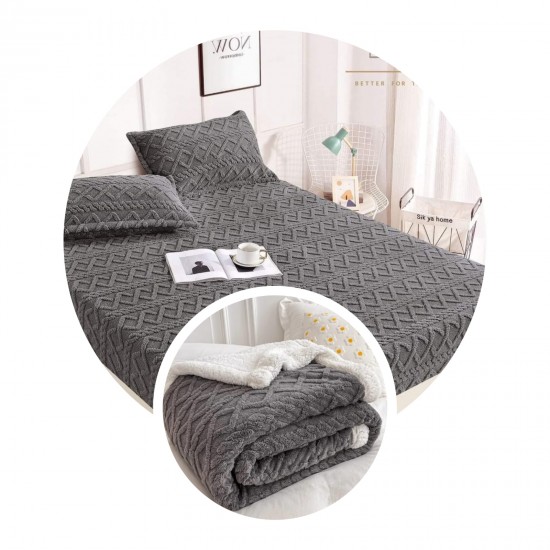 Set Patura Cu Blanita, Cu Cearsaf, Cu Elastec, Plus 2 Fete De Perna, gri inchis Paturi