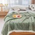 Patura Cocolino cu Blanita, Model Tricotat, Pat 2 Persoane, 200x230 cm, Verde, PCT-011
