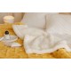 Patura Cocolino cu Blanita, Model Tricotat, Pat 2 Persoane, 200x230 cm, Galben, PCT-006 Patura cu Blanita tip Tricotaj