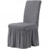 Set 6 Huse de Scaun Creponate Cu Volanase, Gri deschis, HSC-004