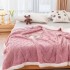 Patura Cocolino cu Blanita, Model Tricotat, Pat 2 Persoane, 200x230 cm, Roz, PCT-007