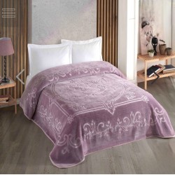 Patura Cocolino dubla si pufoasa perfecta pentru sezonul rece 200 x 240 cm, Lila, PCDU-009