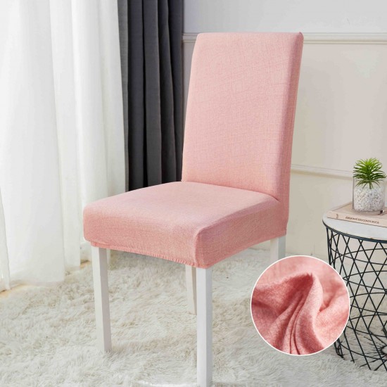 Set 6 Huse Universale pentru Scaun Elastice – Model Roz Pudrat Uni, HSJ-007 Huse Scaune 6 piese