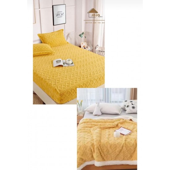 Set Patura Cu Blanita, Cu Cearsaf, Cu Elastec, Plus 2 Fete De Perna, galben Paturi
