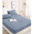 Husa de Pat cu Elastic si 2 Fete de Perna, CoCoLiNo, 180x200x25cm, model Tricotat, Gri deschis, HCT-006