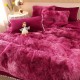 Lenjerie Fluffy Grena-Alb 6 Piese Pat Dublu – Moale, Călduroasă și Elegantă, LCF-010 Lenjerii Cocolino Fluffy