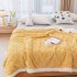 Patura Cocolino cu Blanita, Model Tricotat, Pat 2 Persoane, 200x230 cm, Galben, PCT-006