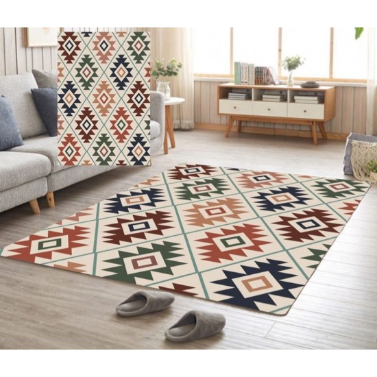 Covor Traditional Antiderapant, 80x150cm, Multicolor,crem Traverse antiderapante