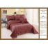 Cuvertura pat dublu din Bumbac Finet, 5 pierse, Maro-Alb, animal print, ESC-110